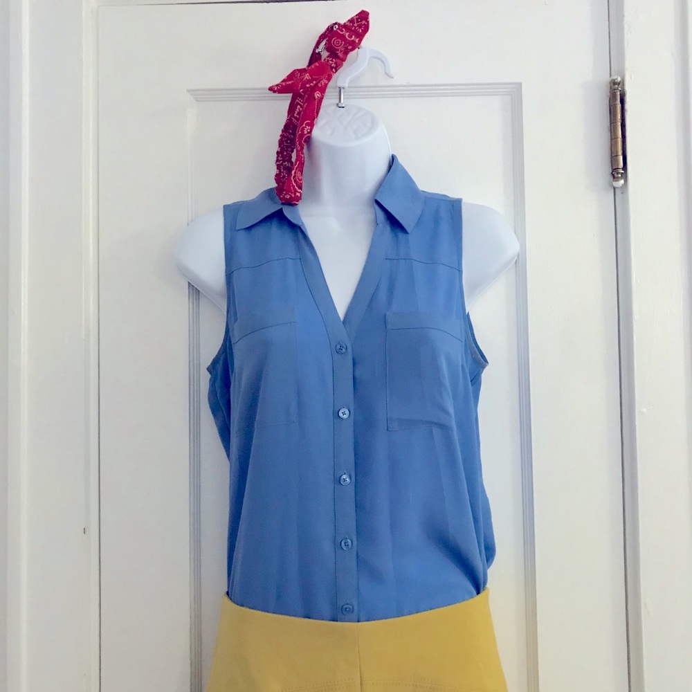 Express Sleeveless Portofino Button-up Top-Sz.S